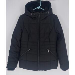 Marilyn And Me Hooded Puffer Coat Women's Size M Black‎
